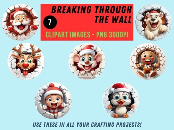 3D Christmas Break Through Ornaments: Fresh Illustrations