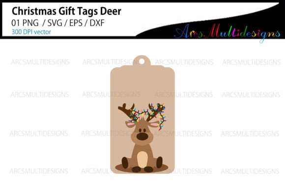 Christmas Deer SVG Tag Template: Festive Illustrations