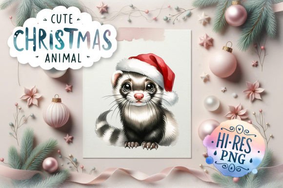 Christmas Ferret Watercolor Clipart Review