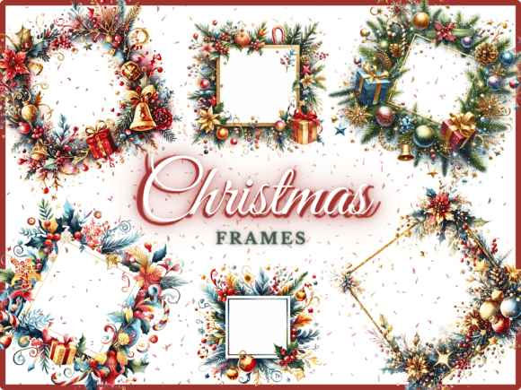 Christmas Frames Clipart: Premium Illustrations