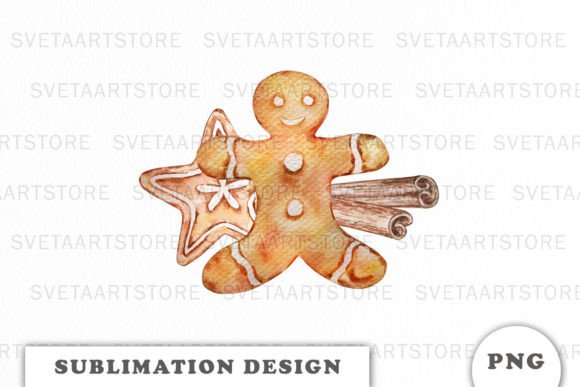 Christmas Gingerbread Sublimation PNG: Festive Illustrations