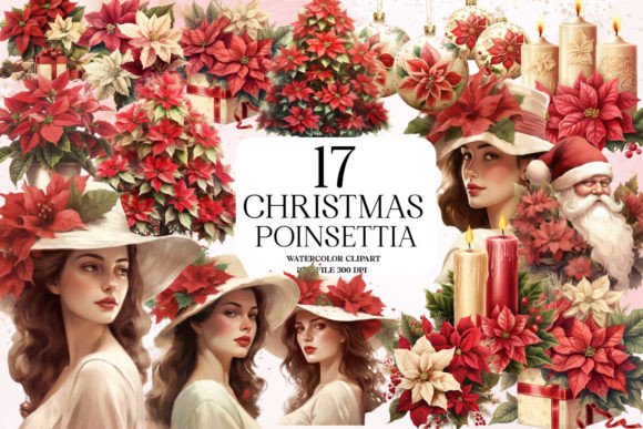 Christmas Poinsettia Sublimation Clipart: Illustrations Review