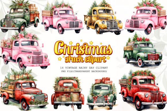 Christmas Truck Clipart: Festive Illustrations for Blogs