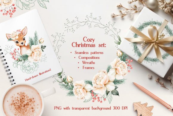 Cozy Christmas Set: Warm Illustrations for Brands
