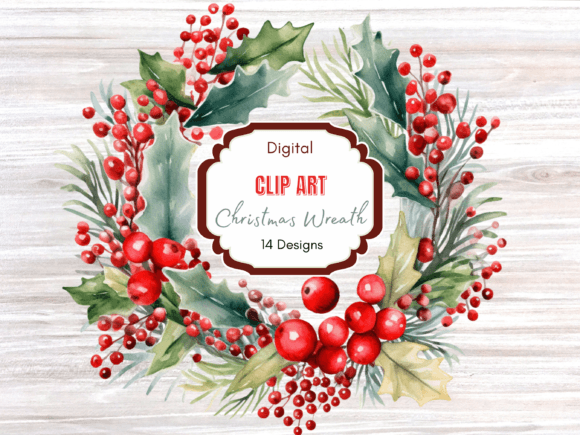 Holly Christmas Wreath Clip Art: A Seller's Review of Illustrations
