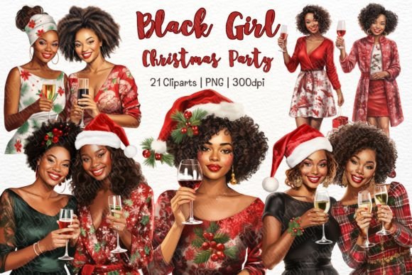 Review: Black Girl Christmas Party Watercolor Design