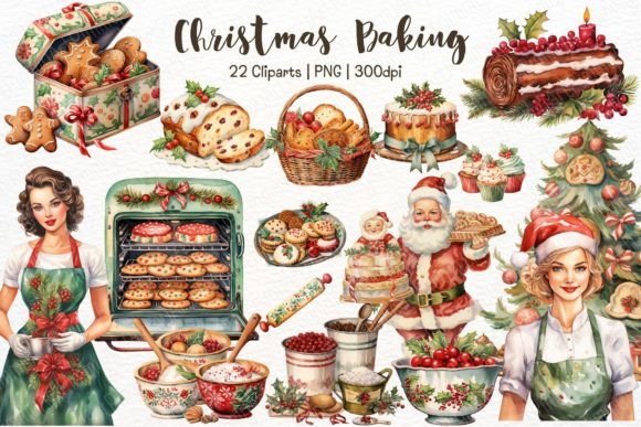 Review: Christmas Bakery Watercolor Clipart for Embroidery