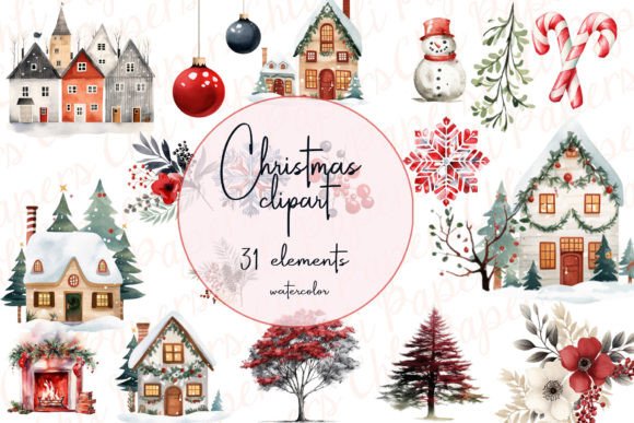 Scandinavian Christmas Clipart: Nordic Illustrations