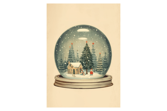 Snow Globe Christmas Card 1: Festive Illustrations