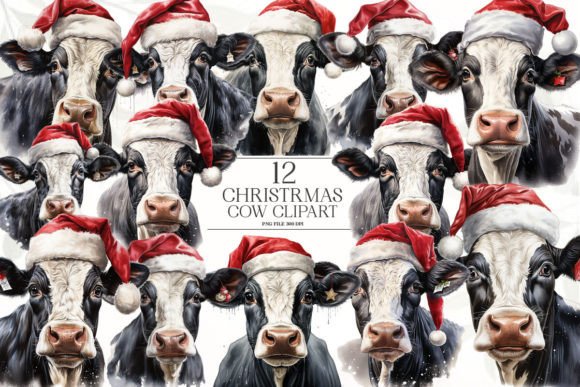 Vintage Christmas Cow Clipart: A Seller's Review