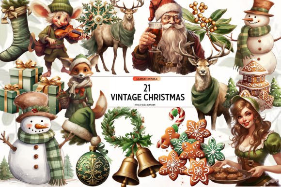 Vintage Watercolor Christmas Clipart: Illustrations Review