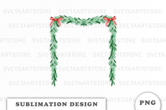 Watercolor Christmas Decor Sublimation Illustrations